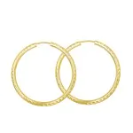 Ohrringe, Creolen, Gelbgold 585 / 14K, Außendurchmesser 40 mm, Breite 2.5 mm, Gewicht ca. 2.3 g