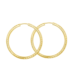 Ohrringe, Creolen mit Muster, Gelbgold 333 / 8K, Außendurchmesser 40 mm, Breite 2.5 mm, Gewicht ca. 1.9 g