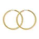 Ohrringe, Creolen, Gelbgold 375 / 9K, Außendurchmesser 40 mm, Breite 2 mm, Gewicht ca. 1.4 g