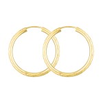 Ohrringe, Creolen, Gelbgold 333 / 8K, Außendurchmesser 40 mm, Breite 2.5 mm, Gewicht ca. 2 g