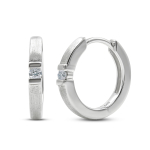 0,06 Karat Diamant Creolen Weißgold in 13 mm