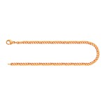 Armband als Panzerkette flach in Gelbgold 375 / 9K, 18 cm lang, 2.7 mm breit, Gewicht ca. 3.2 g.