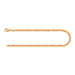 Armband als Panzerkette flach in Gelbgold 585 / 14K, 19 cm lang, 2,7 mm breit, Gewicht ca. 4.1 g.