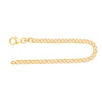 Armband als Panzerkette flach in Gelbgold 333 / 8K, 23 cm lang, 3,4 mm breit, Gewicht ca. 5.7 g.