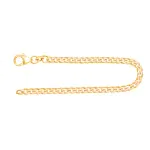 Armband als Panzerkette flach in Gelbgold 585 / 14K, 18,5 cm lang, 3,4 mm breit, Gewicht ca. 5.8 g.