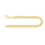 Armband als Panzerkette flach in Gelbgold 585 / 14K, 18,7 cm lang, 4,7 mm breit, Gewicht ca. 10.8 g.