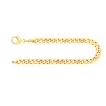 Armband als Panzerkette flach in Gelbgold 585 / 14K, 21 cm lang, 4,7 mm breit, Gewicht ca. 12 g.