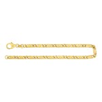Armband als Dollarkette satiniert in Gelbgold 333 / 8K, 19 cm lang, 3,7 mm breit, Gewicht ca. 7.5 g.