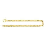 Armband als Dollarkette satiniert in Gelbgold 585 / 14K, 21 cm lang, 3,7 mm breit, Gewicht ca. 9.7 g.