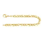 Armband als Dollarkette in Gelbgold 585 / 14K, 22 cm lang, 4,9 mm breit, Gewicht ca. 15.6 g.