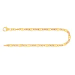 Armband als Panzerstegkette in Gelbgold 750 / 18 Karat, 21.5 cm lang, 3.1 mm breit, Gewicht ca. 3 g.