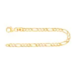 Armband als Figarokette in Gelbgold 333 / 8K, 19 cm lang, 3,1 mm breit, Gewicht ca. 2.4 g.