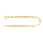Armband als Panzerstegkette in Gelbgold 585 / 14 K, 21,5 cm lang, 2,5mm breit, Gewicht ca. 2.6 g.