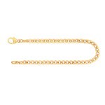 Armband als Panzerkette hohl in Gelbgold 585 / 14K, 18,5 cm lang, 3,6 mm breit, Gewicht ca. 3.3 g.