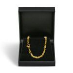 Armband als Königskette in Gelbgold 585 / 14K, 21 cm lang, 3 mm breit, Gewicht ca. 12.5 g.