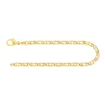 Armband als Tigeraugenkette hohl in Gelbgold 585 / 14K, 19 cm lang, 3,8 mm breit, Gewicht ca. 3 g.