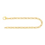 Armband als Tigeraugenkette hohl in Gelbgold 585 / 14K, 18 cm lang, 3.8 mm breit, Gewicht ca. 2.8 g.