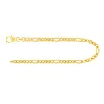 Armband als Figarokette diamantiert in Gelbgold 333 / 8K, 21 cm lang, 2,8 mm breit, Gewicht ca. 3.1 g.