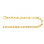 Armband als Figarokette diamantiert in Gelbgold 333 / 8K, 18 cm lang, 3,4 mm breit, Gewicht ca. 4.1 g.