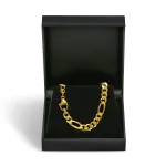 Armband als Figarokette diamantiert in Gelbgold 585 / 14K, 21 cm lang, 5,3 mm breit, Gewicht ca. 13.9 g.
