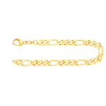 Armband als Figarokette diamantiert in Gelbgold 333 / 8 Karat, 22 cm lang, 5.3 mm breit, Gewicht ca. 12.3 g.