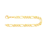 Armband als Figarokette diamantiert in Gelbgold 333 / 8 Karat, 22 cm lang, 5.3 mm breit, Gewicht ca. 12.3 g.
