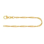 Armband als Singapurkette in Gelbgold 585 / 14 Karat, 22.5 cm lang, 2.2 mm breit, Gewicht ca. 2.1 g.