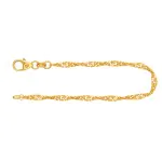 Armband als Singapurkette in Gelbgold 750 / 18 Karat, 19.5 cm lang, 2.4 mm breit, Gewicht ca. 2.2 g.