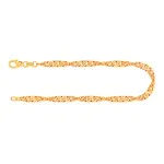 Armband als Singapurkette in Gelbgold 333 / 8 K, 20 cm lang, 3,4mm breit, Gewicht ca. 3.8 g.