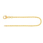 Armband als Ankerkette diamantiert in Gelbgold 585 / 14 K, 21,5 cm lang, 1,8mm breit, Gewicht ca. 3.8 g.