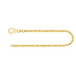 Armband als Ankerkette diamantiert in Gelbgold 750 / 18K, 20 cm lang, 2 mm breit, Gewicht ca. 6 g.