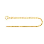 Armband als Ankerkette diamantiert in Gelbgold 585 / 14K, 19 cm lang, 2 mm breit, Gewicht ca. 4.5 g.
