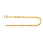 Armband als Ankerkette diamantiert in Gelbgold 585 / 14K, 21 cm lang, 2,5 mm breit, Gewicht ca. 7.3 g.