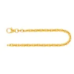 Armband als Ankerkette diamantiert in Gelbgold 585 / 14K, 18 cm lang, 3 mm breit, Gewicht ca. 7.9 g.