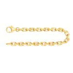 Armband als Ankerkette diamantiert in Gelbgold 585 / 14K, 19 cm lang, 3,8 mm breit, Gewicht ca. 13.9 g.