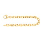 Armband als Ankerkette diamantiert in Gelbgold 585 / 14K, 18.7 cm lang, 3,8 mm breit, Gewicht ca. 13.7 g.