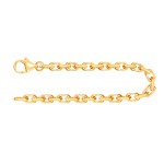 Armband als Ankerkette diamantiert in Gelbgold 750 / 18K, 22 cm lang, 3,8 mm breit, Gewicht ca. 19.9 g.