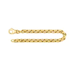 Armband als Erbskette hohl in Gelbgold 585 / 14 Karat, 20 cm lang, 6 mm breit, Gewicht ca. 12,6 g.