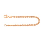 Armband als Kordelkette hohl in Gelbgold 585 / 14K, 18 cm lang, 3.3 mm breit, Gewicht ca. 3.2 g.