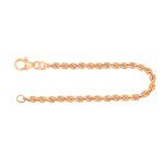 Armband als Kordelkette hohl in Gelbgold 585 / 14K, 18,5 cm lang, 3,3 mm breit, Gewicht ca. 3.3 g.