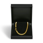 Armband als Panzerkette weit in Gelbgold 750 / 18K, 18.7 cm lang, 3,6 mm breit, Gewicht ca. 8.4 g.