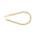 Armband als Herringbone Kette in Gelbgold 375 / 9K, 19 cm lang, 3,8 mm breit, Gewicht ca. 2 g.
