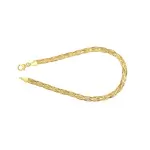 Armband als Herringbone Kette in Gelbgold 375 / 9K, 19 cm lang, 3,8 mm breit, Gewicht ca. 2 g.