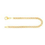 Armband als Zwillingspanzerkette in Gelbgold 585 / 14K, 21 cm lang, 3,9 mm breit, Gewicht ca. 4.9 g.