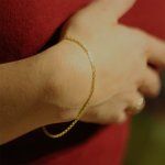 Armband als Zwillingspanzerkette in Gelbgold 585 / 14K, 21 cm lang, 3,9 mm breit, Gewicht ca. 4.9 g.