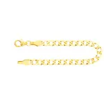 Armband als Panzerkette weit in Gelbgold 585 / 14 Karat, 18.7 cm lang, 3.9 mm breit, Gewicht ca. 4.1 g.