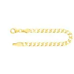 Armband als Panzerkette weit in Gelbgold 585 / 14 Karat, 19.5 cm lang, 3.9 mm breit, Gewicht ca. 4.3 g.