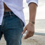 Armband als Panzerkette facettiert in Gelbgold 585 / 14 K, 18,5 cm lang, 5mm breit, Gewicht ca. 5.8 g.