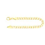 Armband als Panzerkette facettiert in Gelbgold 333 / 8 K, 18 cm lang, 5mm breit, Gewicht ca. 4.7 g.