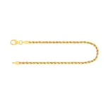 Armband als Kordelkette hohl Leichtversion in Gelbgold 750 / 18K, 18 cm lang, 2,1 mm breit, Gewicht ca. 1.5 g.